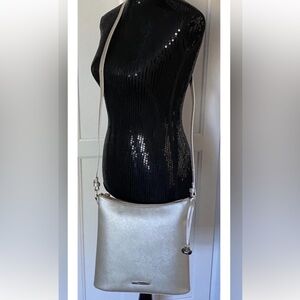 🆕 Brahmin Katie Crossbody Bag in CHAMPAGNE Crossgrain Leather